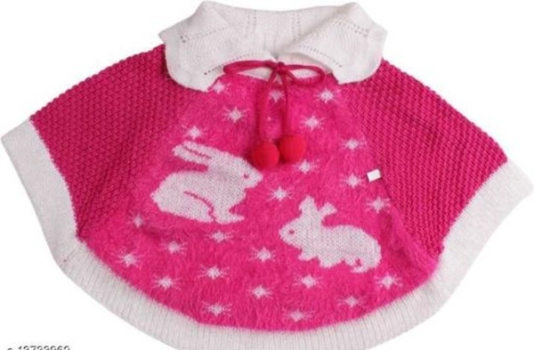 Pretty Comfy  Long Sleeves Girl Sweaters - 2-3 Years, Pink, Wool, Pack of 1